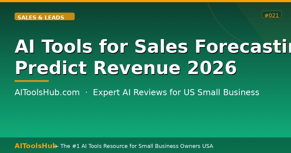 AI Tools for Sales Forecasting — Predict Revenue Accurately